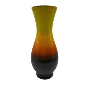 Vintage West Germany Fat Lava Vase Multicolor Mid-Century Modern 11"